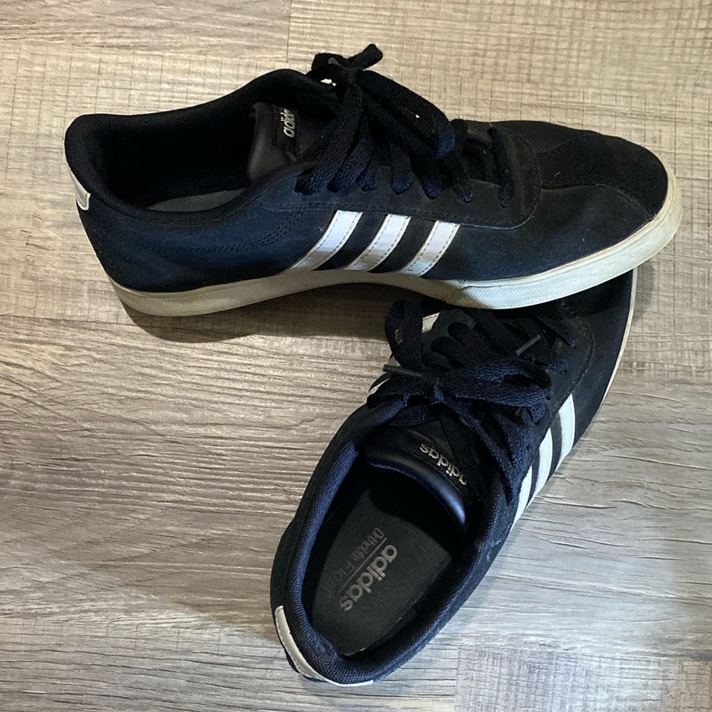 Adidas Court Ortholite Float Black Suede Sneakers